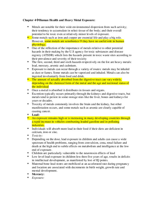 ENVS395 Chapter Notes - Chapter 4: Primitive Reflexes, Intellectual Disability, Organic Compound thumbnail