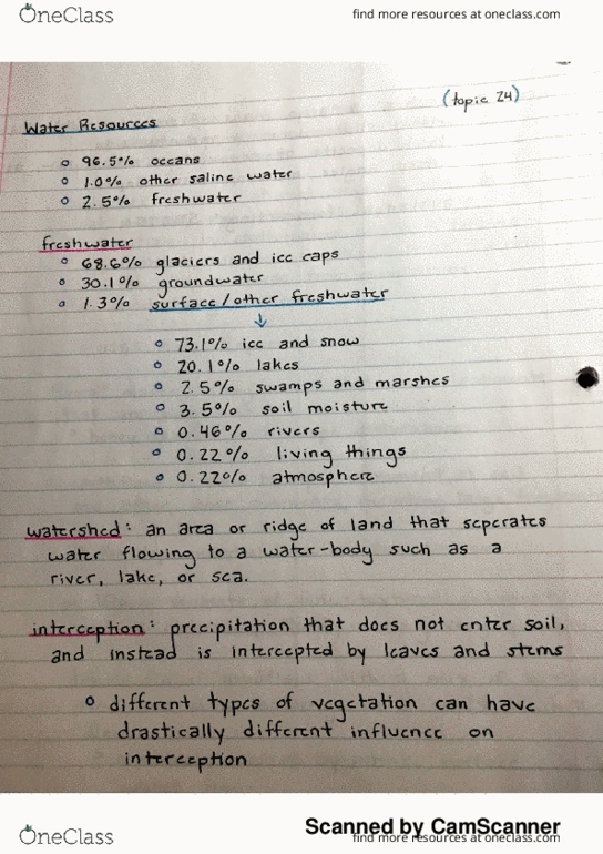 GC 100 Lecture Notes - Lecture 24: Hydrograph, Water Cycle, Ico thumbnail