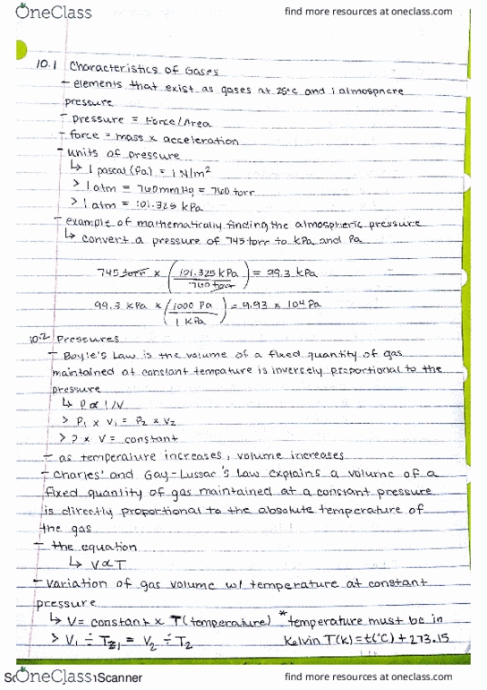 AN S 214 Lecture Notes - Lecture 26: Ideal Gas Law, Molar Mass, Ideal Gas thumbnail