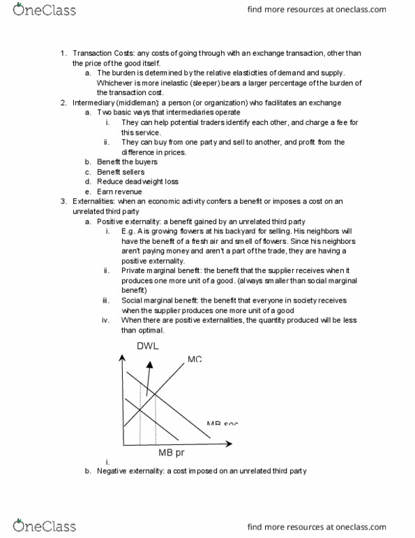 ECON 102 Lecture Notes - Lecture 8: Deadweight Loss, Marginal Utility, Transaction Cost thumbnail