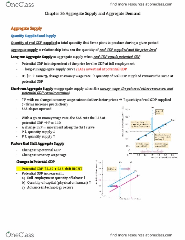ECON102 Lecture Notes - Lecture 6: Aggregate Supply, Potential Output, Fiscal Policy thumbnail