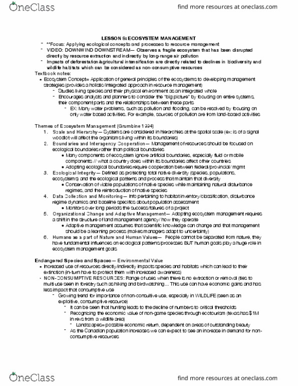 ES290 Lecture Notes - Lecture 8: Ecosystem Management, Adaptive Management, Woodlot thumbnail