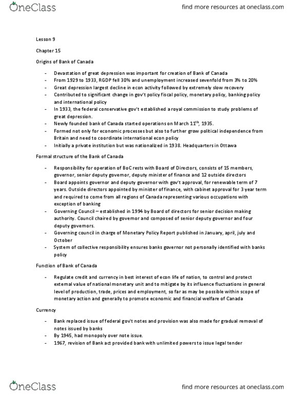 EC223 Lecture Notes - Lecture 9: Monetary Policy, Monetary Base, Great Depression thumbnail