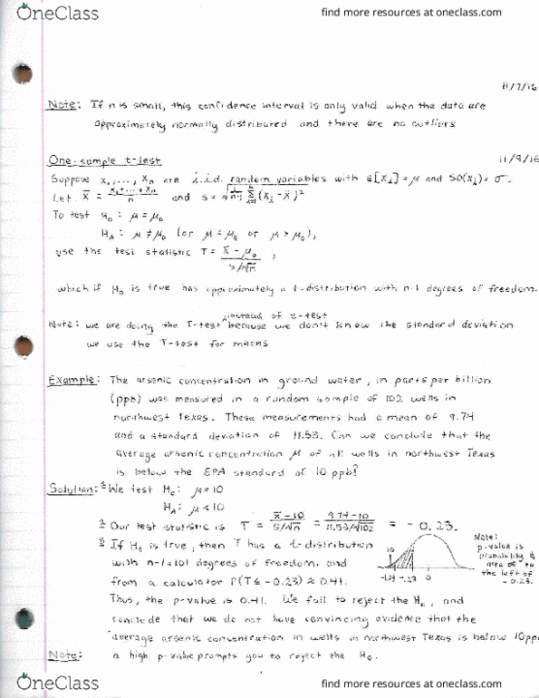 MATH 11 Lecture Notes - Lecture 22: Elche, Test Statistic thumbnail