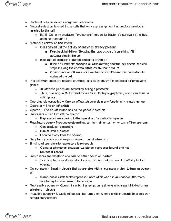 BIOL 2100 Chapter 18.1: Prokaryotic Regulation of Gene Expression thumbnail