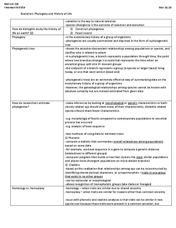 BIOL 121 Lecture Notes - Cladistics, Ichthyosaur, Genetic Distance thumbnail
