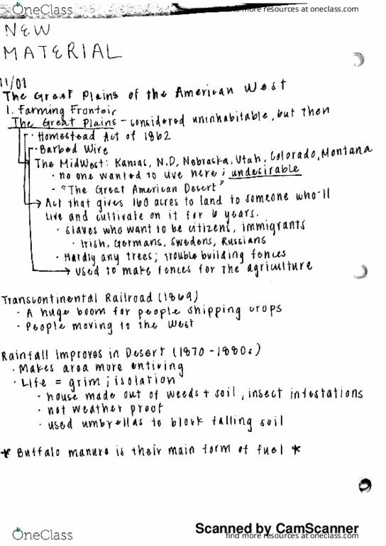 HIST 130 Lecture Notes - Lecture 19: Great American Desert, Omers, Visuddhimagga thumbnail