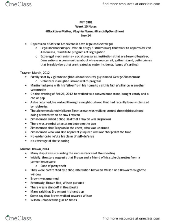 Media, Information and Technoculture 3901F/G Lecture Notes - Lecture 10: Convenience Store, Loosies, Death Of Eric Garner thumbnail