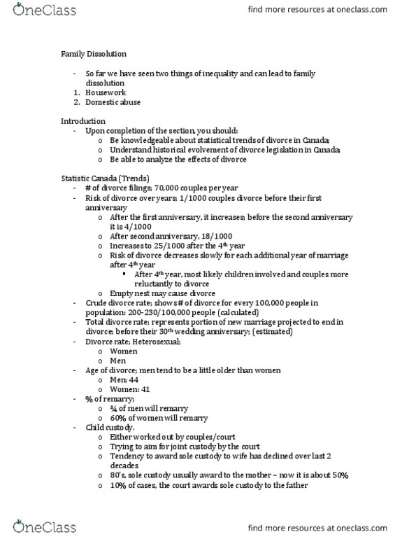 SOCB49H3 Lecture Notes - Lecture 10: Child Custody, Dysfunctional Family thumbnail