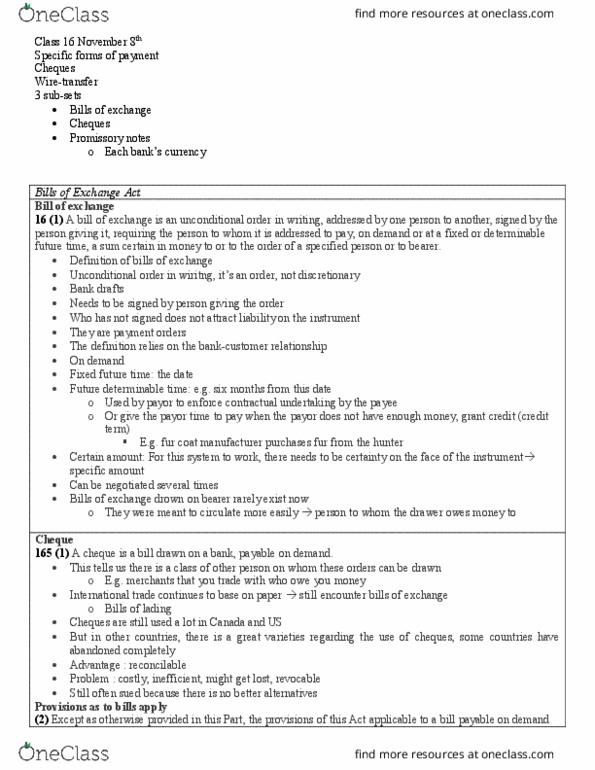 BUS2 531 Lecture Notes - Lecture 16: Cheque, Payment, International Trade thumbnail