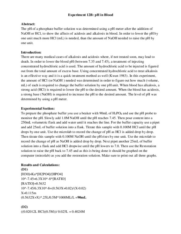 CHEM 123 Study Guide - Winter 2012, Final - Volumetric Flask, Ph Meter 