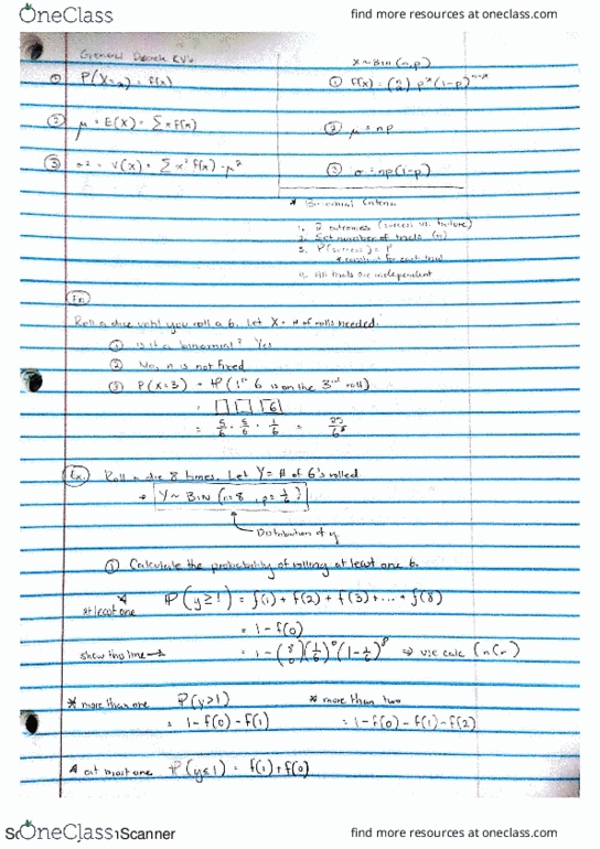 MATH 136 Lecture 9: General Discrete Random Variables thumbnail