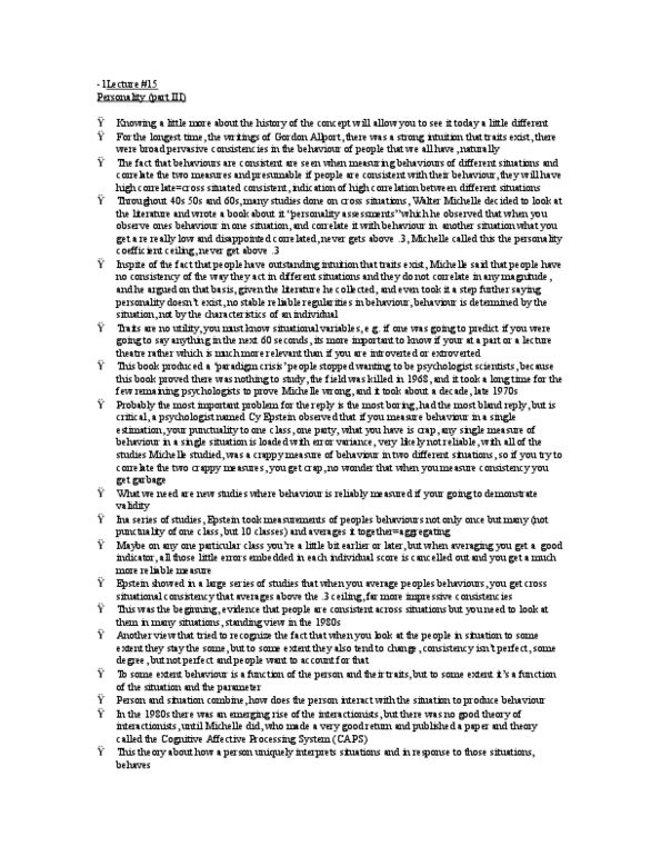 PS383 Lecture Notes - Gordon Allport thumbnail