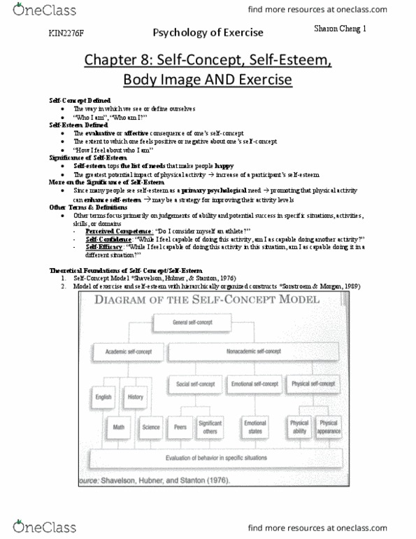 Kinesiology 2276F/G Lecture Notes - Lecture 14: Body Image, Pspp, Somatotype And Constitutional Psychology thumbnail