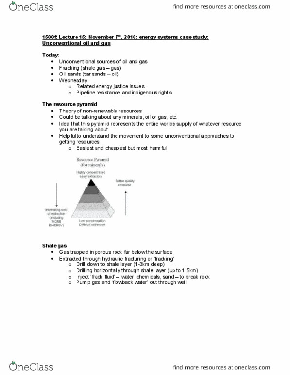 Geography 1500F/G Lecture Notes - Lecture 15: Coalbed Methane, Energy Information Administration, Unconventional Oil thumbnail
