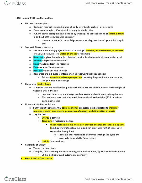 SSCI 165Lgw Lecture Notes - Lecture 29: Urban Metabolism, Centrality, Eutrophication thumbnail