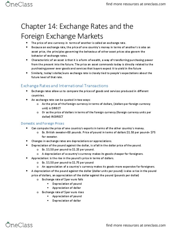 ECO365H5 Lecture Notes - Lecture 1: Foreign Exchange Swap, Foreign Exchange Market, The Foreign Exchange thumbnail