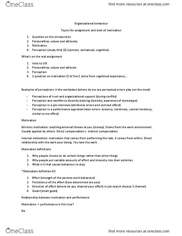 COMMERCE 1BA3 Lecture Notes - Lecture 7: Performance Appraisal, Central Tendency, Goal Setting thumbnail