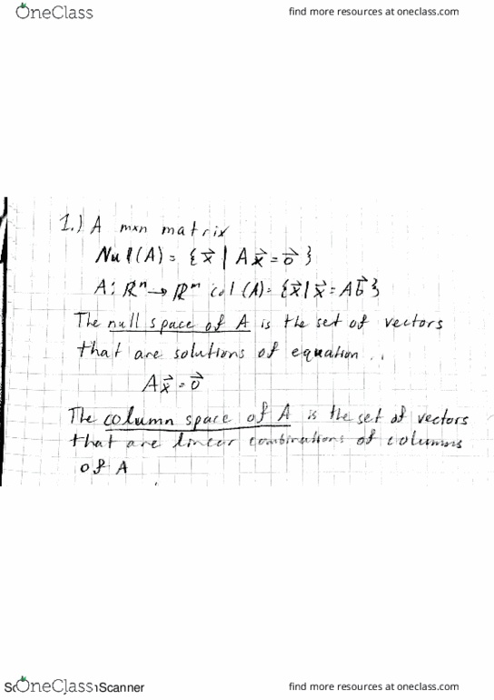 MATH 235 Lecture Notes - Lecture 15: Horse Length, Asteroid Family, Linear Subspace thumbnail