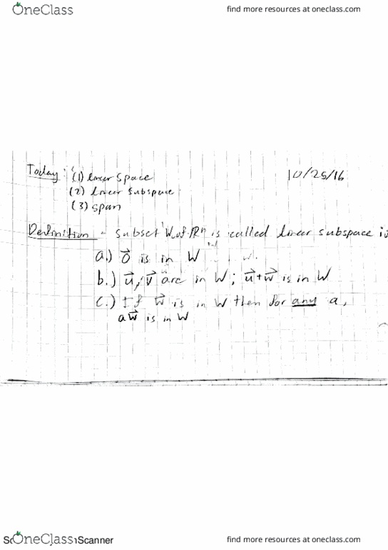 MATH 235 Lecture Notes - Lecture 14: Linear Span, Hela thumbnail