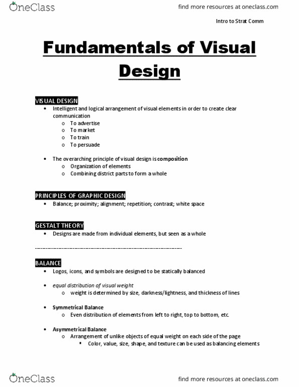 STCM 10300 Lecture Notes - Lecture 10: Graphic Design, Web Development, Web Design thumbnail