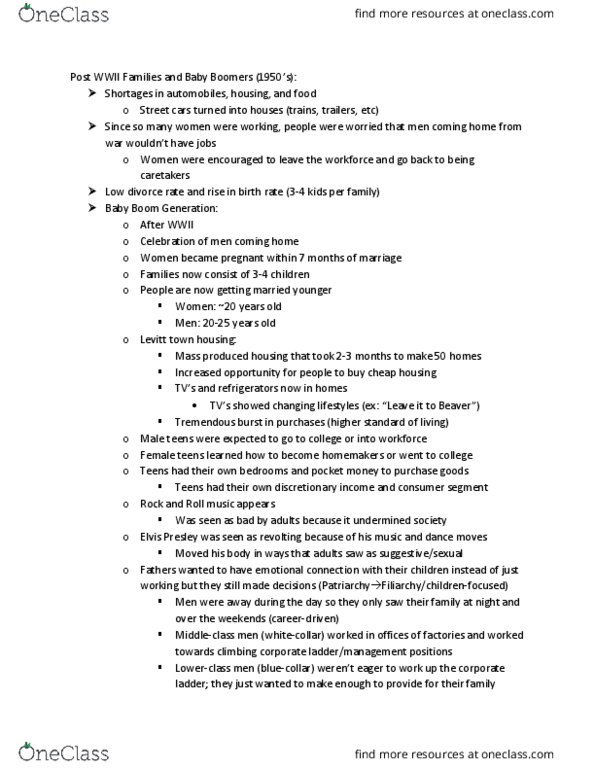 HNRS 240 Lecture Notes - Lecture 8: Baby Boomers, Disposable And Discretionary Income, Nuclear Family thumbnail