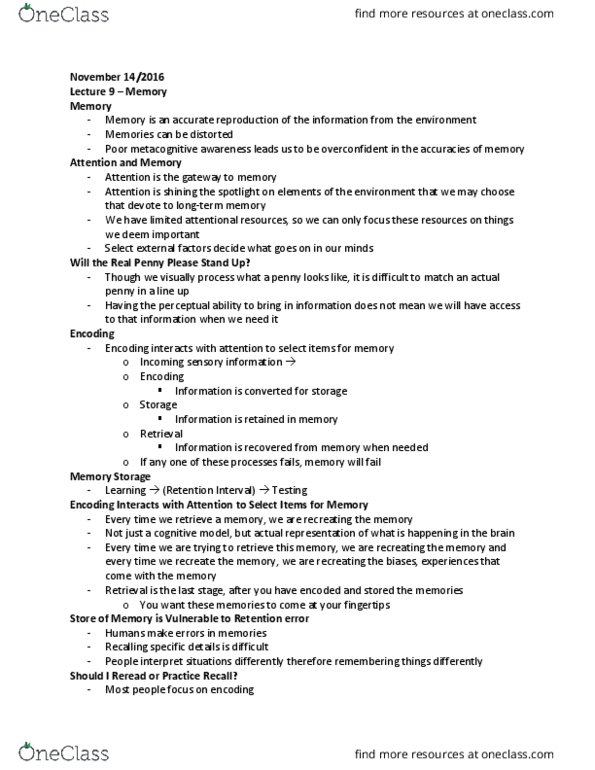 PSYCH 1X03 Lecture Notes - Lecture 9: Cognitive Model, Difficult People thumbnail