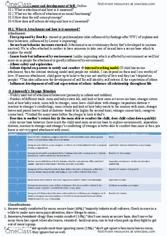PSYC 251 Lecture Notes - Lecture 10: Mental Model, Marinus Van Ijzendoorn, Attachment In Adults thumbnail