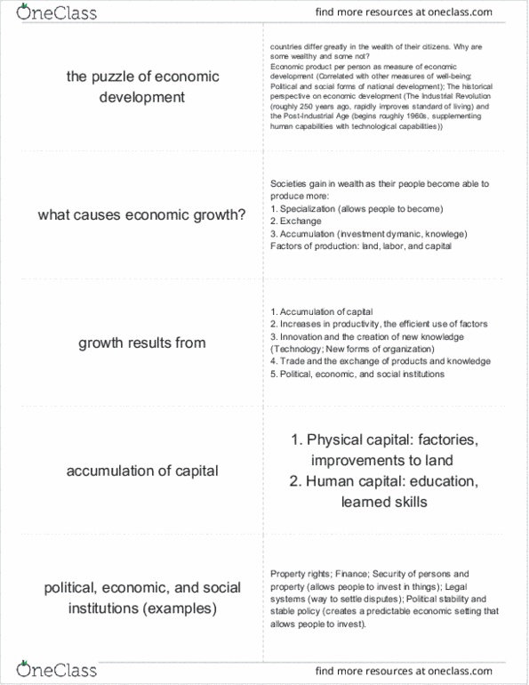 POLSCI 160 Chapter Notes - Chapter 23: Physical Capital, Human Capital thumbnail