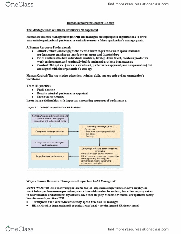 BU354 Chapter Notes - Chapter 1: Human Resource Management, Mary Parker Follett, Human Relations Movement thumbnail