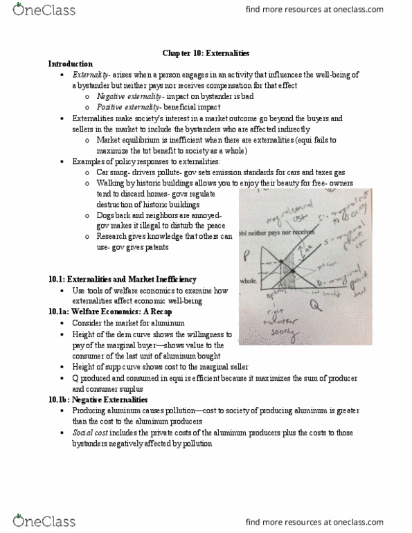 ECON 1116 Chapter Notes - Chapter 10: Invisible Hand, Smog, Economic Surplus thumbnail
