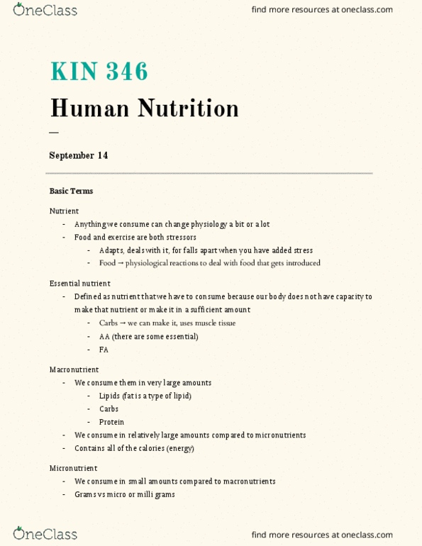 KIN346 Lecture Notes - Lecture 10: Carnosine, Antioxidant, Low-Density Lipoprotein thumbnail