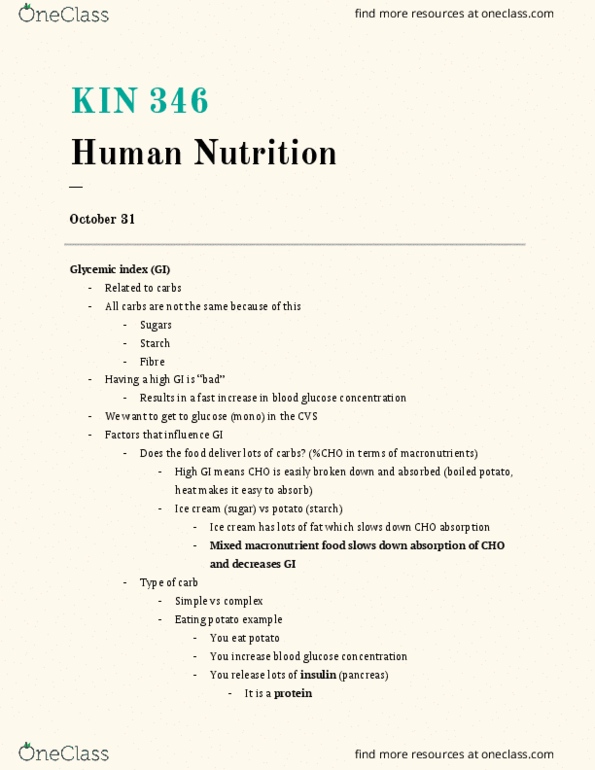 KIN346 Lecture Notes - Lecture 5: Chemical Bond, Starch, Inflection thumbnail