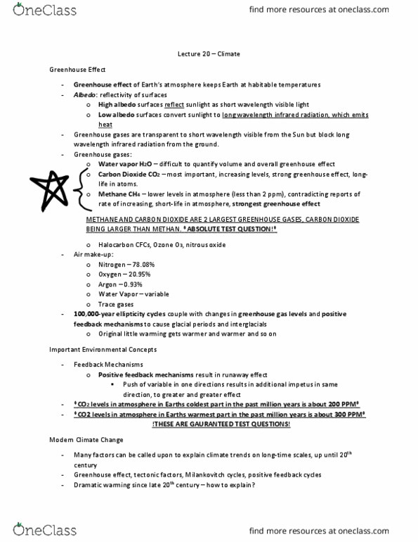 GEO 101 Lecture Notes - Lecture 20: Halocarbon, Positive Feedback, Milankovitch Cycles thumbnail