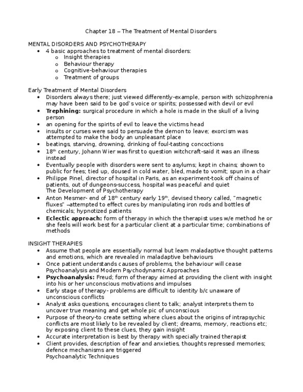 PSYCH485 Lecture Notes - Aversion Therapy, Behaviour Therapy, Mental Disorder thumbnail