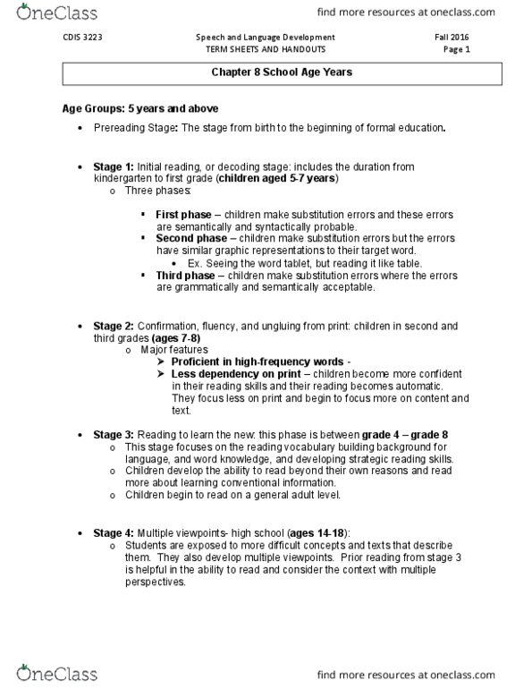 CDIS 3223 Lecture Notes - Lecture 11: Future Perfect, Independent Clause, Discourse Analysis thumbnail