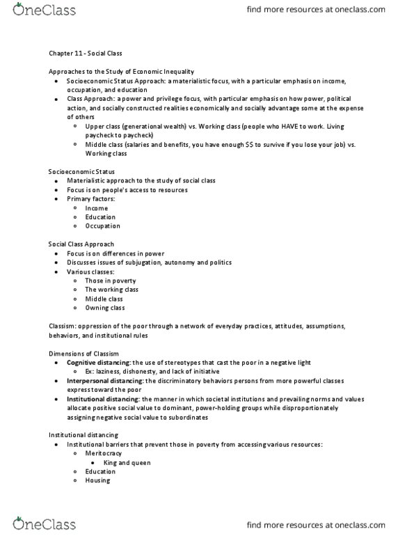 01:377:305 Lecture Notes - Lecture 17: American Psychological Association, Disposable And Discretionary Income, Class Discrimination thumbnail