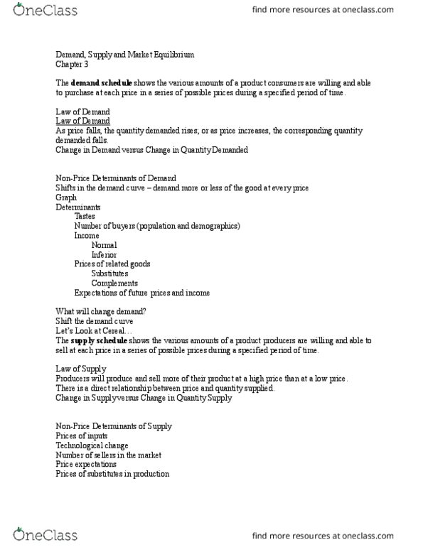 ECO 1001 Lecture Notes - Lecture 2: Import Quota, Peanut Butter, Demand Curve thumbnail