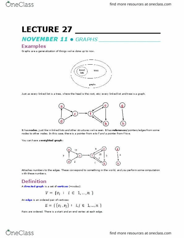 COMP 250 Lecture Notes - Lecture 27: Stable Marriage Problem, Hash Table, Adjacency List thumbnail