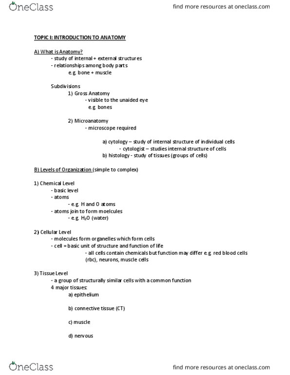 BIOL 1410 Lecture Notes - Lecture 1: Bronchus, Trachea, Histology thumbnail