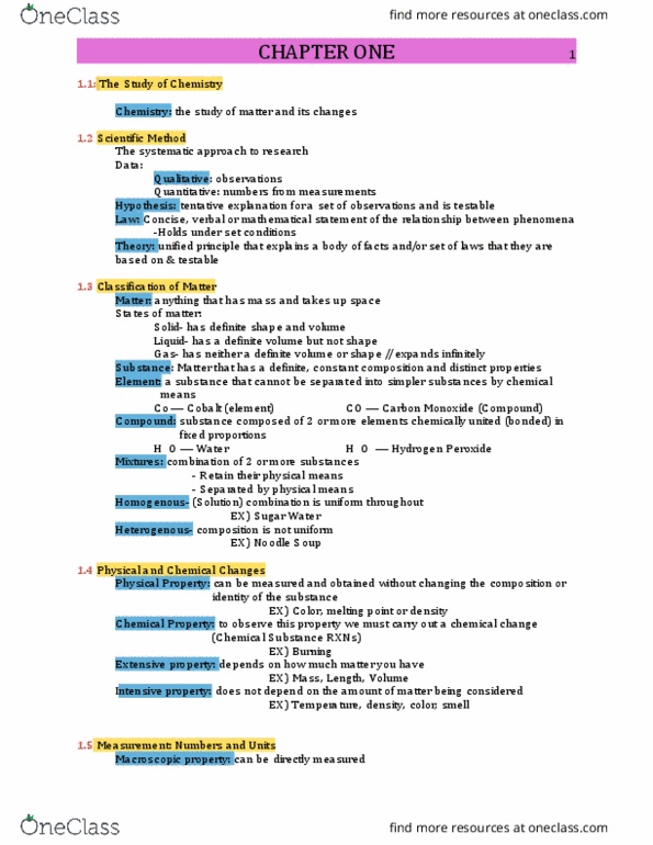 CHE 110 Lecture Notes - Lecture 1: Kilogram, Hydrogen Peroxide thumbnail