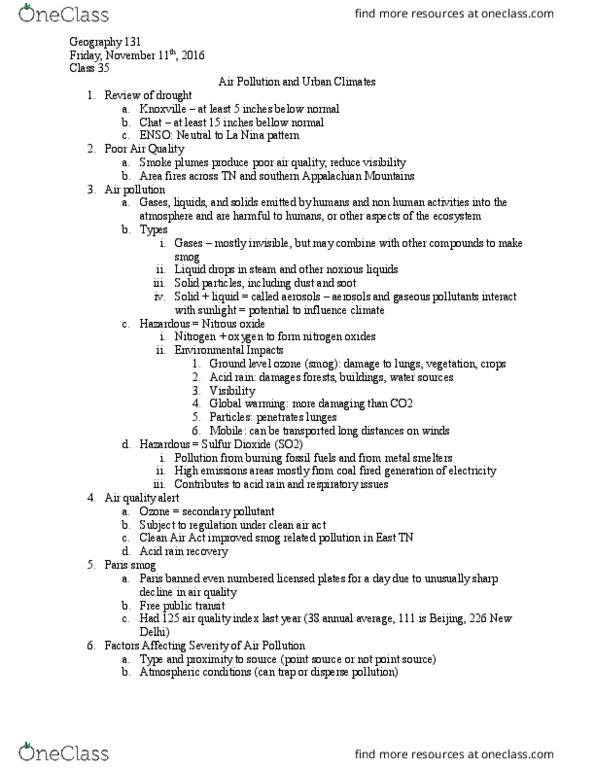 GEOG 131 Lecture Notes - Lecture 35: Diurnal Temperature Variation, Urban Heat Island, Longwave thumbnail