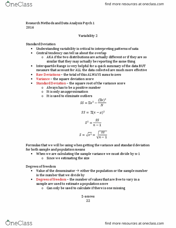 PSY 2810 Lecture Notes - Lecture 2: Interquartile Range, Serial Ata, Central Tendency thumbnail