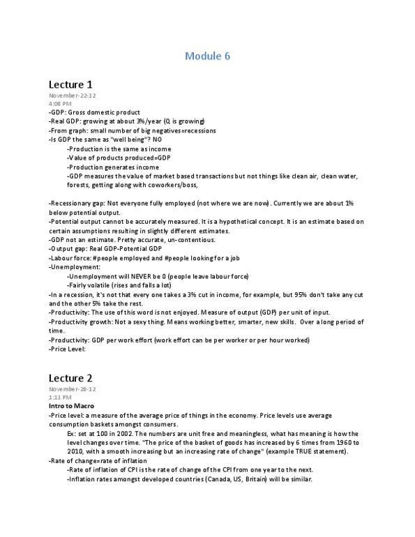 ECON 219 Lecture Notes - Nominal Interest Rate, Potential Output, Output Gap thumbnail