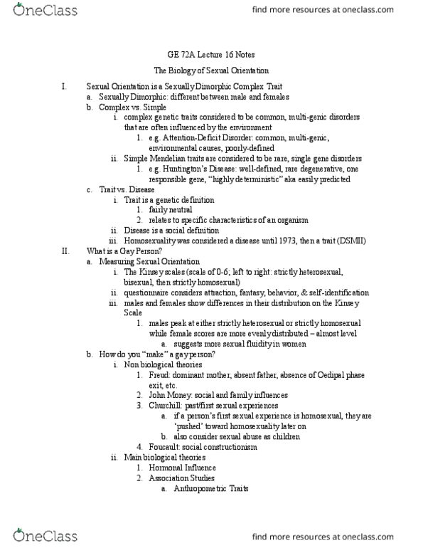 GE CLST M72A Lecture Notes - Lecture 16: Handedness, Puberty, Confounding thumbnail