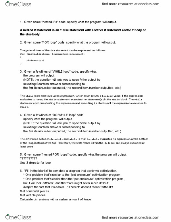 CS 107 Lecture Notes - Lecture 12: Subroutine, Do While Loop, For Loop thumbnail