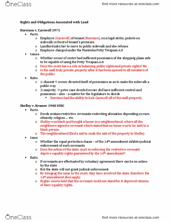 LAWS 2201 Lecture Notes - Lecture 10: Defoliant, Equal Protection Clause thumbnail