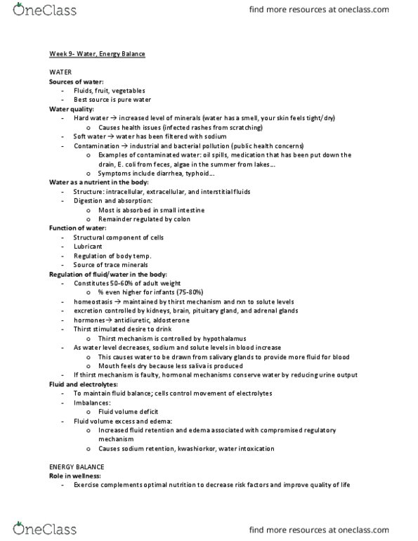 BIOL 1550 Lecture Notes - Lecture 9: Kwashiorkor, Oxidative Phosphorylation, Typhoid Fever thumbnail