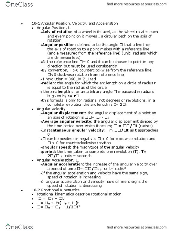 PHY 101 Chapter Notes - Chapter 10: Kinetic Energy, Rotational Energy, Point Particle thumbnail