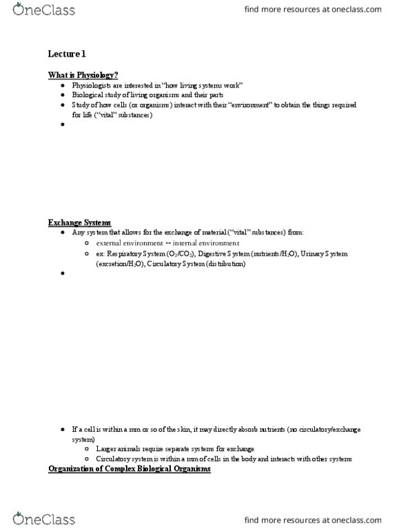 BIO 203 Lecture Notes - Lecture 1: Ideal Gas Law, Basal Metabolic Rate, Homeostasis thumbnail